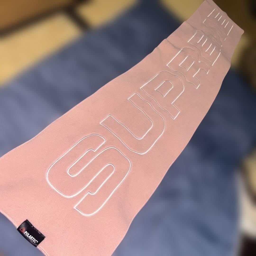 Supreme フリース マフラー ピンク POLARTEC スカーフ レア