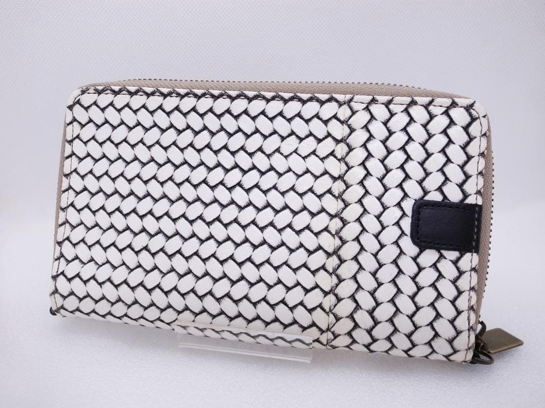 (E)　美品　ヒロコハヤシ　オッティカ　ショルダー　ウォレット　長財布　牛革