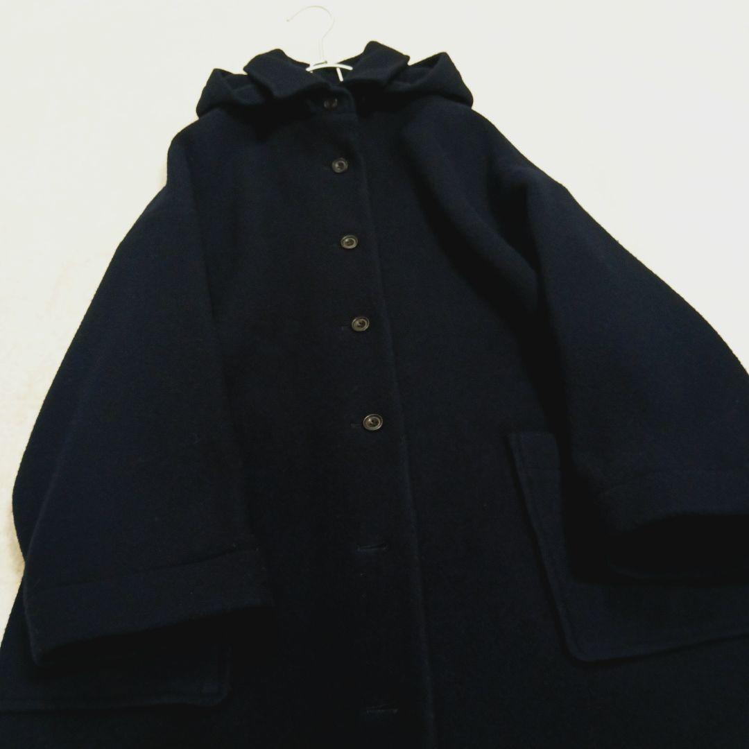 maison de soil メゾンドソイル ウールフードコート ネイビー