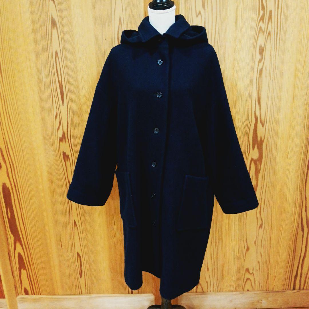 maison de soil メゾンドソイル ウールフードコート ネイビー