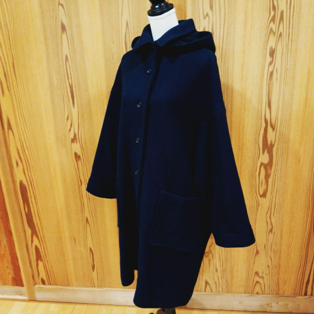 maison de soil メゾンドソイル ウールフードコート ネイビー