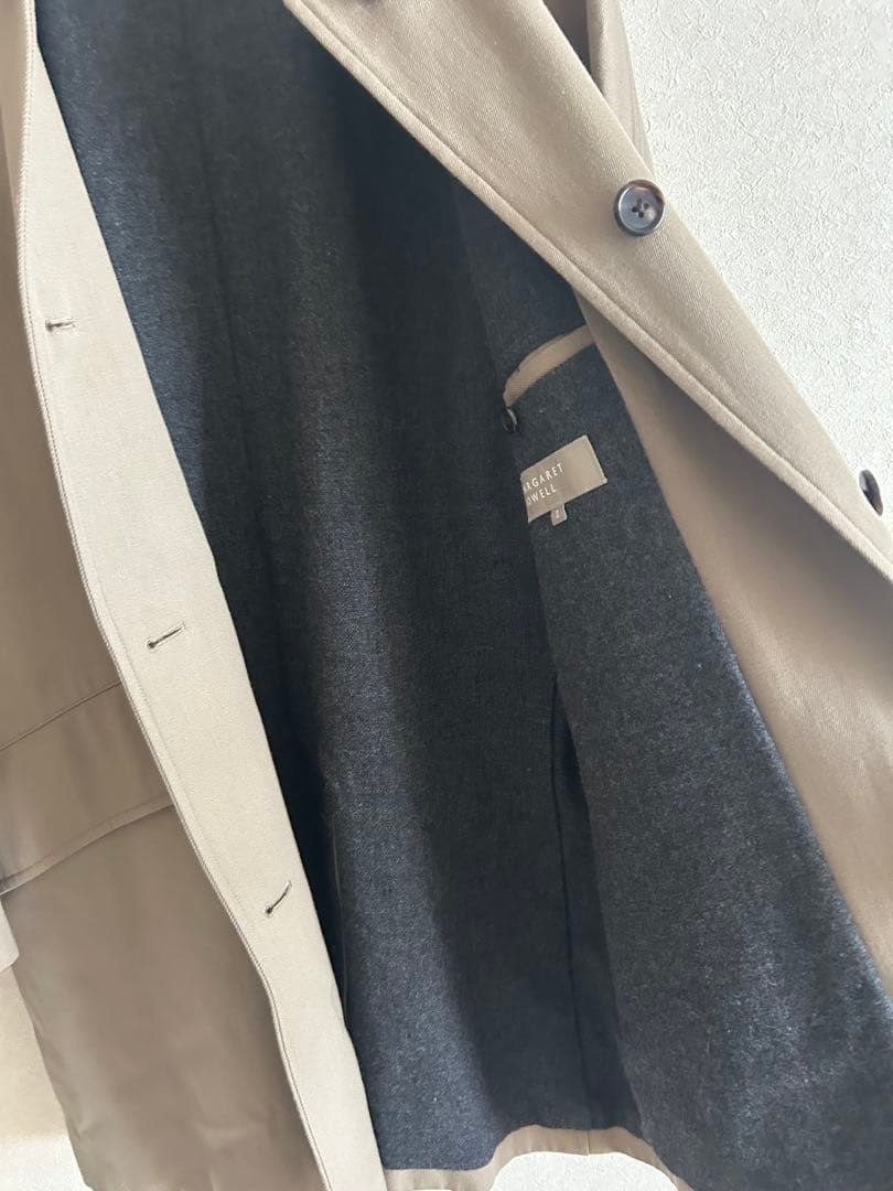マーガレットハウエル　ベージュ ステンカラー　コート II 美品M MHL