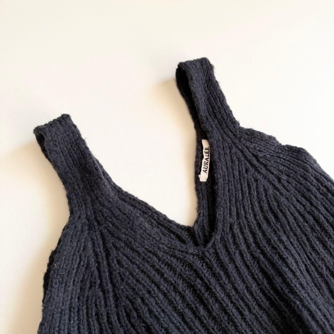 【オーラリー】ニットキャミソールビスチェ ビスチェ レイヤード キャメル ウール