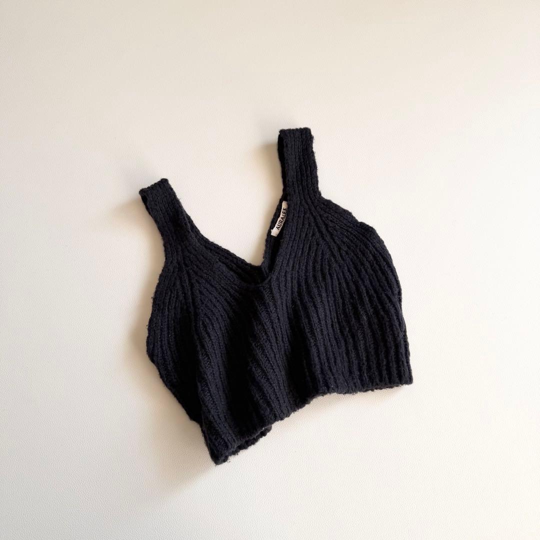 【オーラリー】ニットキャミソールビスチェ ビスチェ レイヤード キャメル ウール