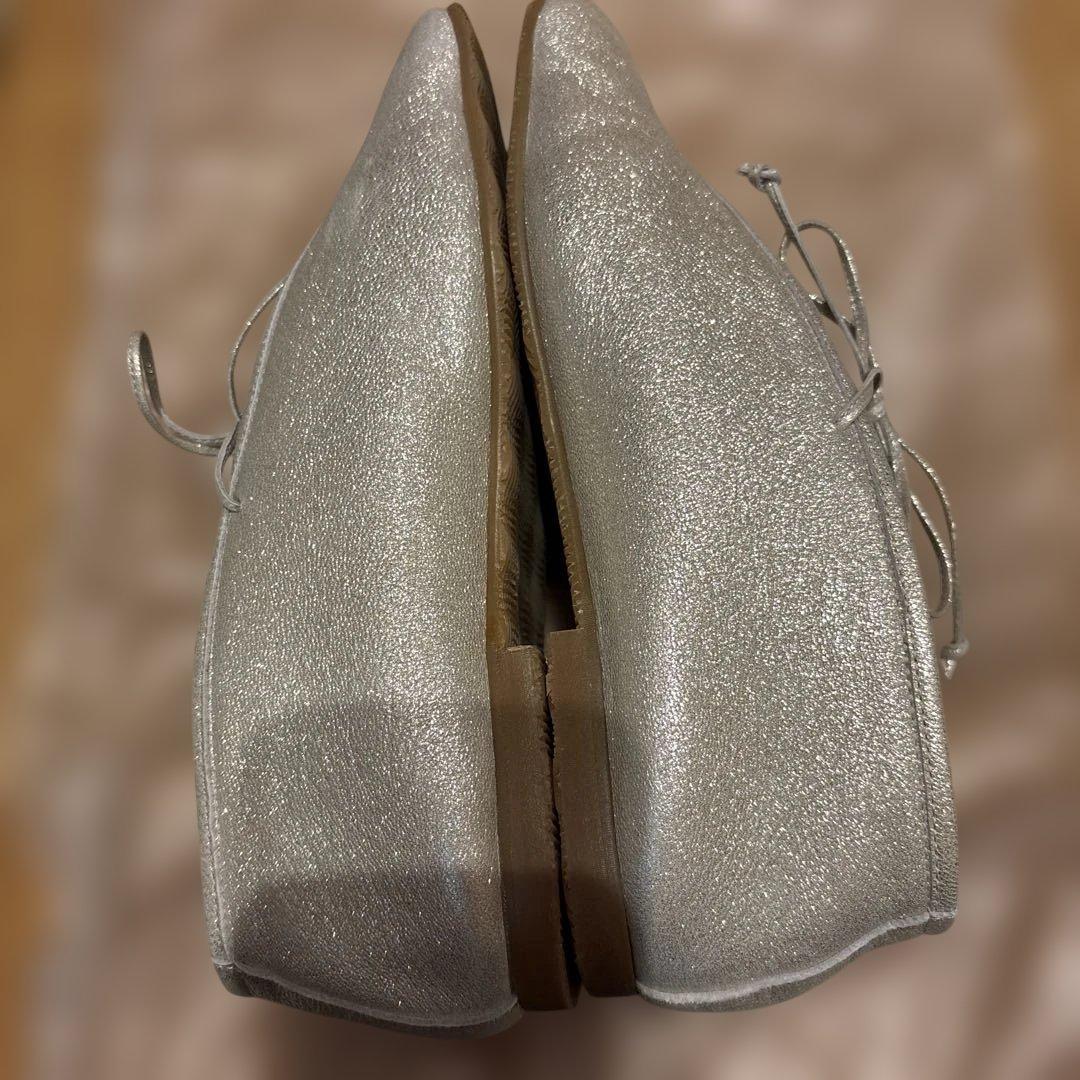 SUI シルバーレースアップシューズ