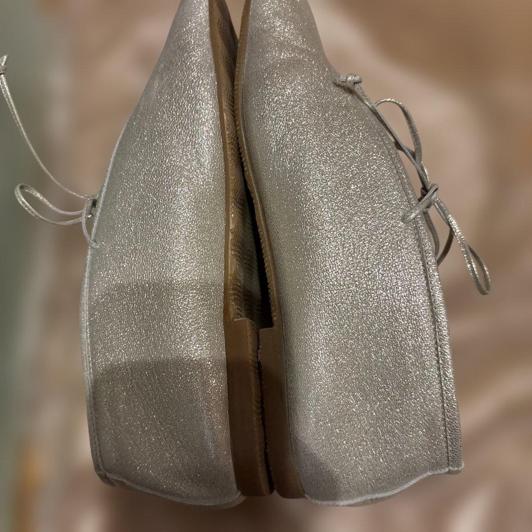 SUI シルバーレースアップシューズ