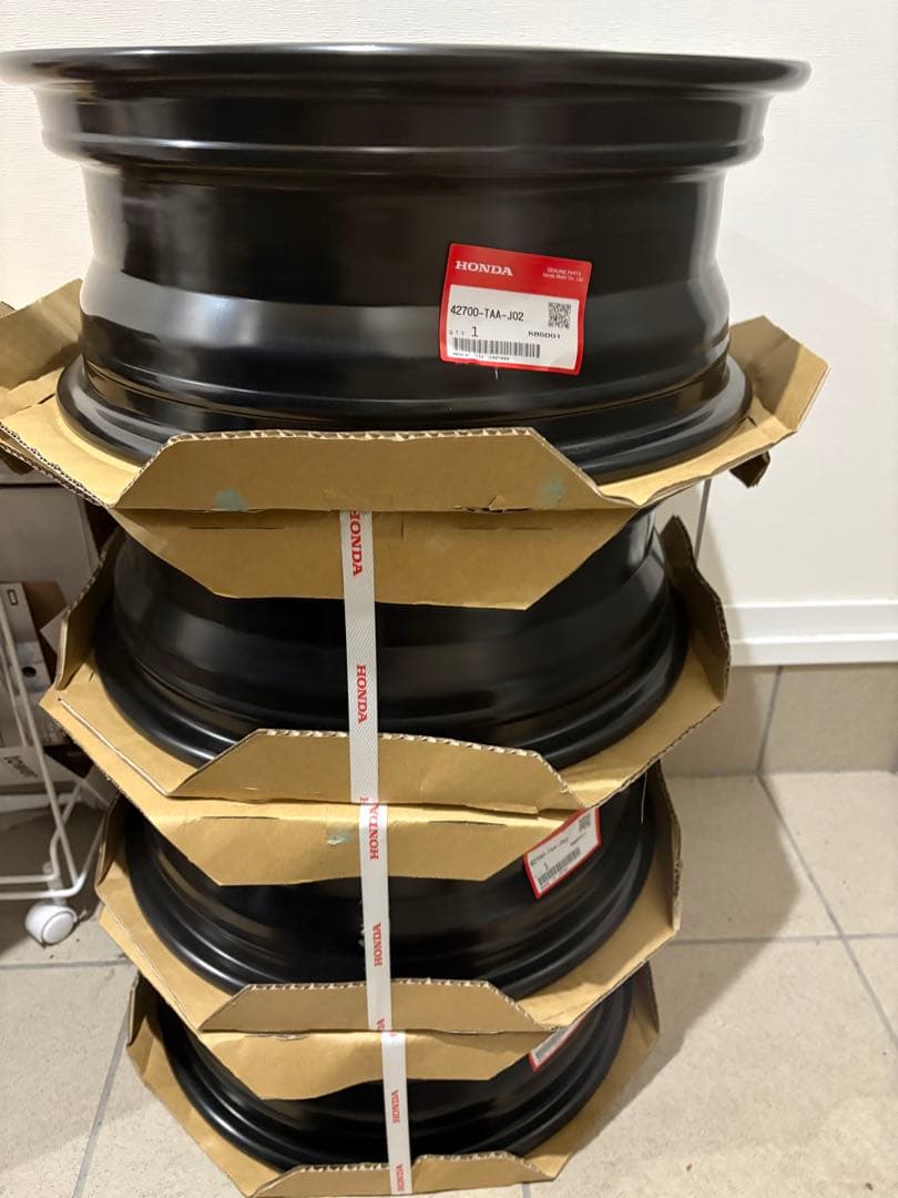 新品 ホンダ 16インチ スチールホイール 4本 鉄チン キャップ&バルブ付き