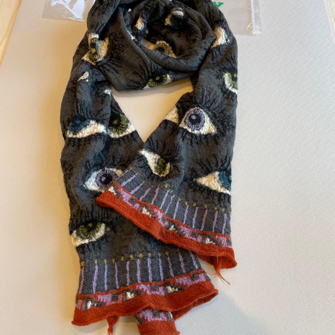 キャピタル 縮絨ウール SPEAKEASY HAPPYマフラー　グレー