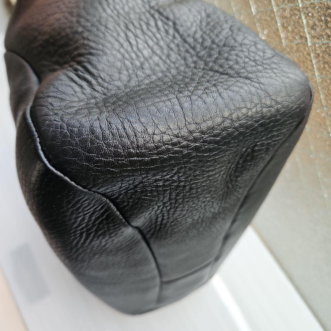 美品⭐HIROFU ヒロフ Hロゴ 型押しレザー ショルダーバック ブラック