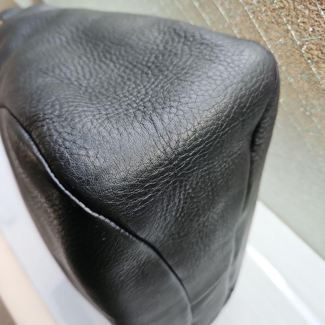 美品⭐HIROFU ヒロフ Hロゴ 型押しレザー ショルダーバック ブラック