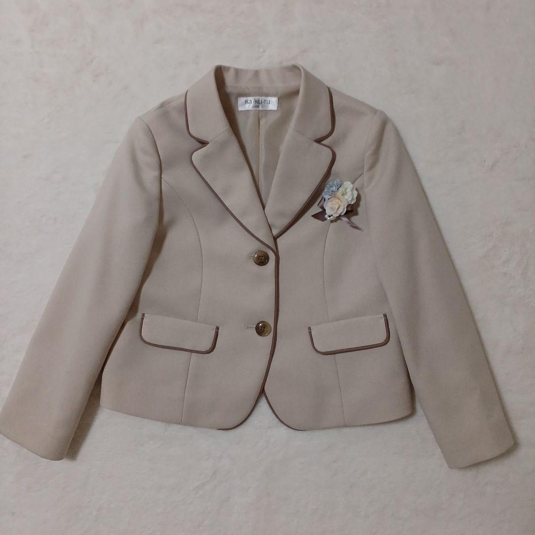 美品✨SAKURA 女の子　入学式　卒園式　フォーマル　女の子　130　ベージュ
