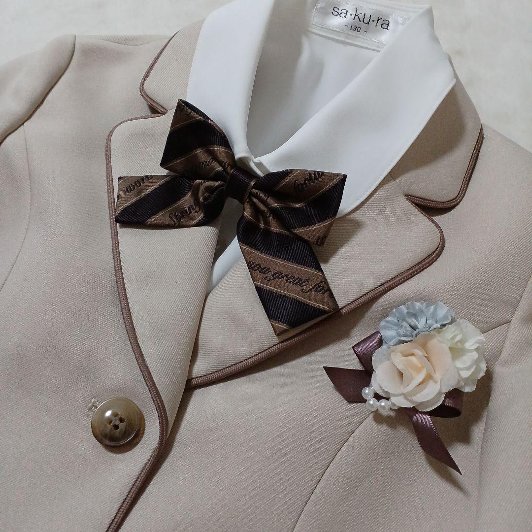 美品✨SAKURA 女の子　入学式　卒園式　フォーマル　女の子　130　ベージュ