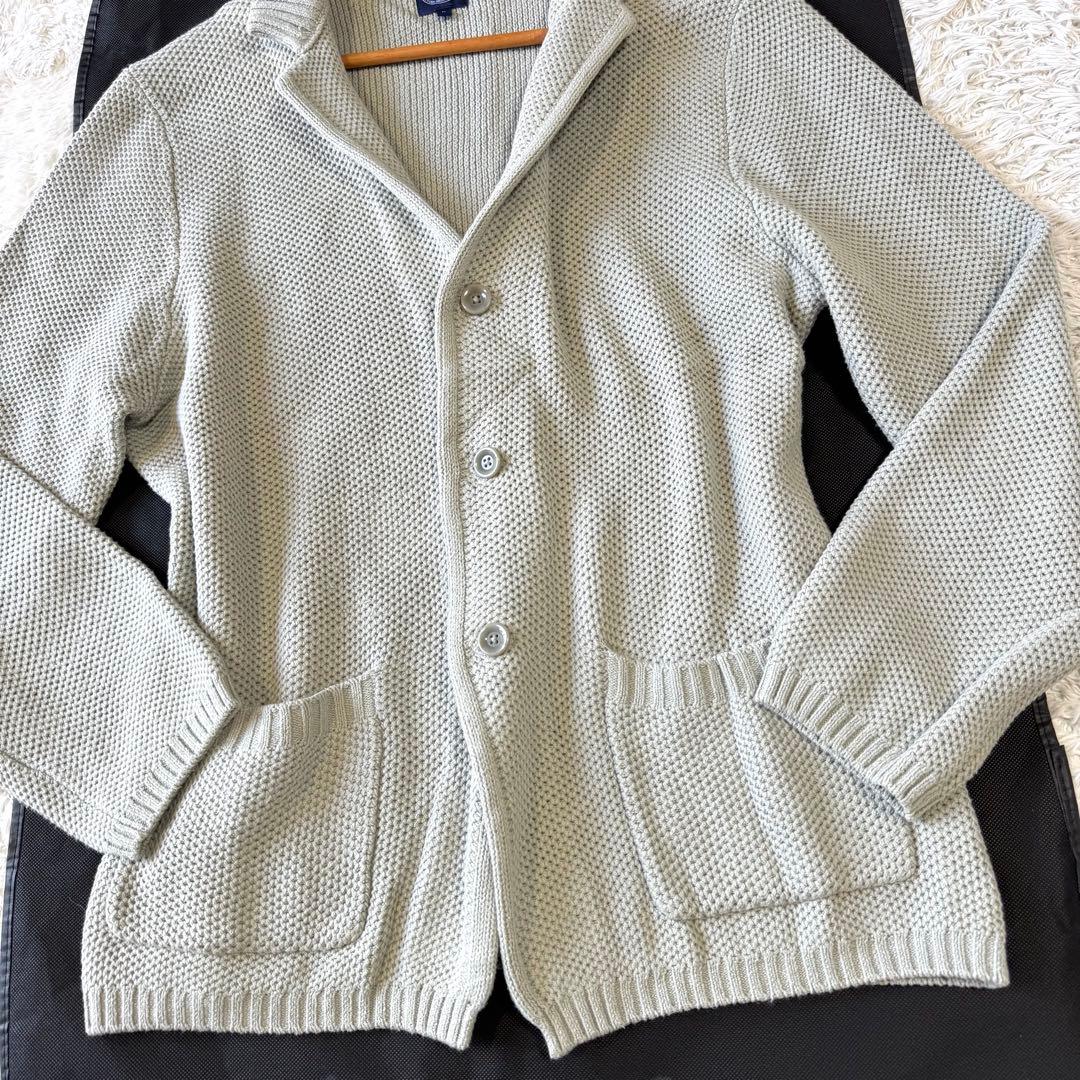 極美品　ジェイプレス　ニット　テーラードジャケット　グレー　LL カーディガン