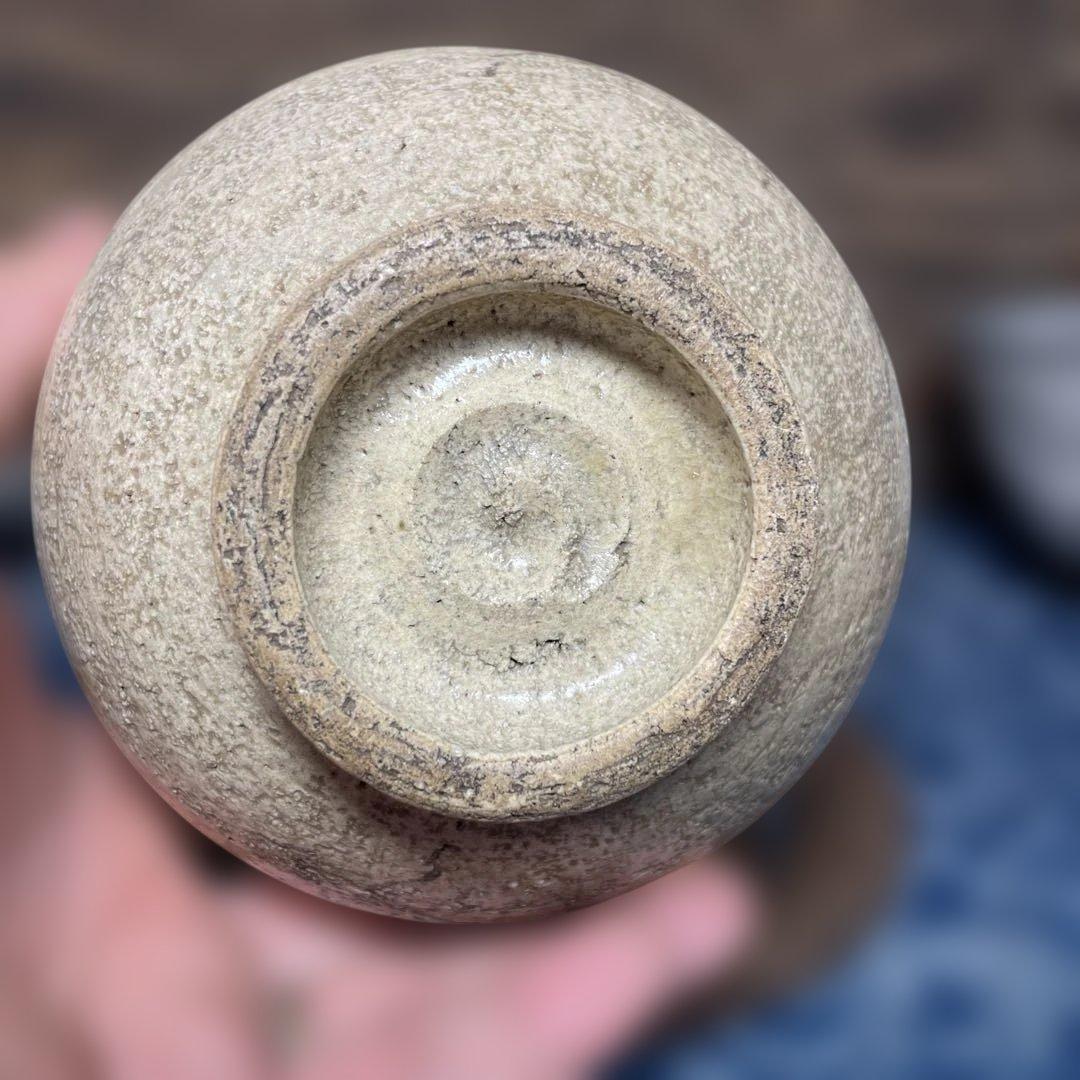 相馬焼馬絵茶碗　田代法橋？　茶道具 動物絵柄のベージュ陶器茶碗 中型