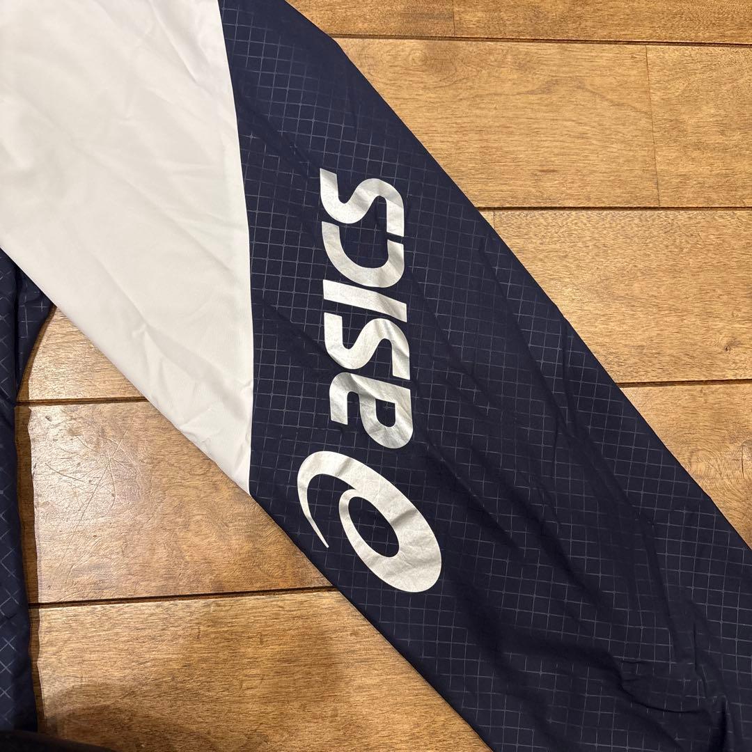 【美品】アシックス A77 ピステ上下 ウィンドブレーカー 中綿 裏起毛 L