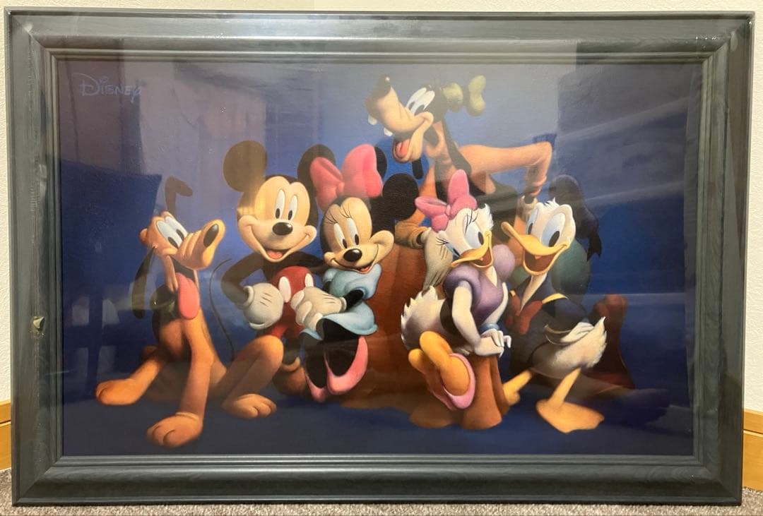 ディズニー キャラクターアート 絵画 美品 油絵 風 ミッキー (オランダ製)