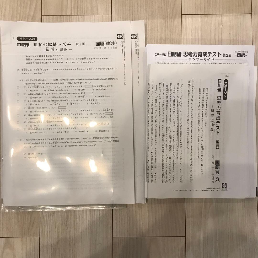 2024年度　日能研　５年生　学習力育成テストなどフルセット