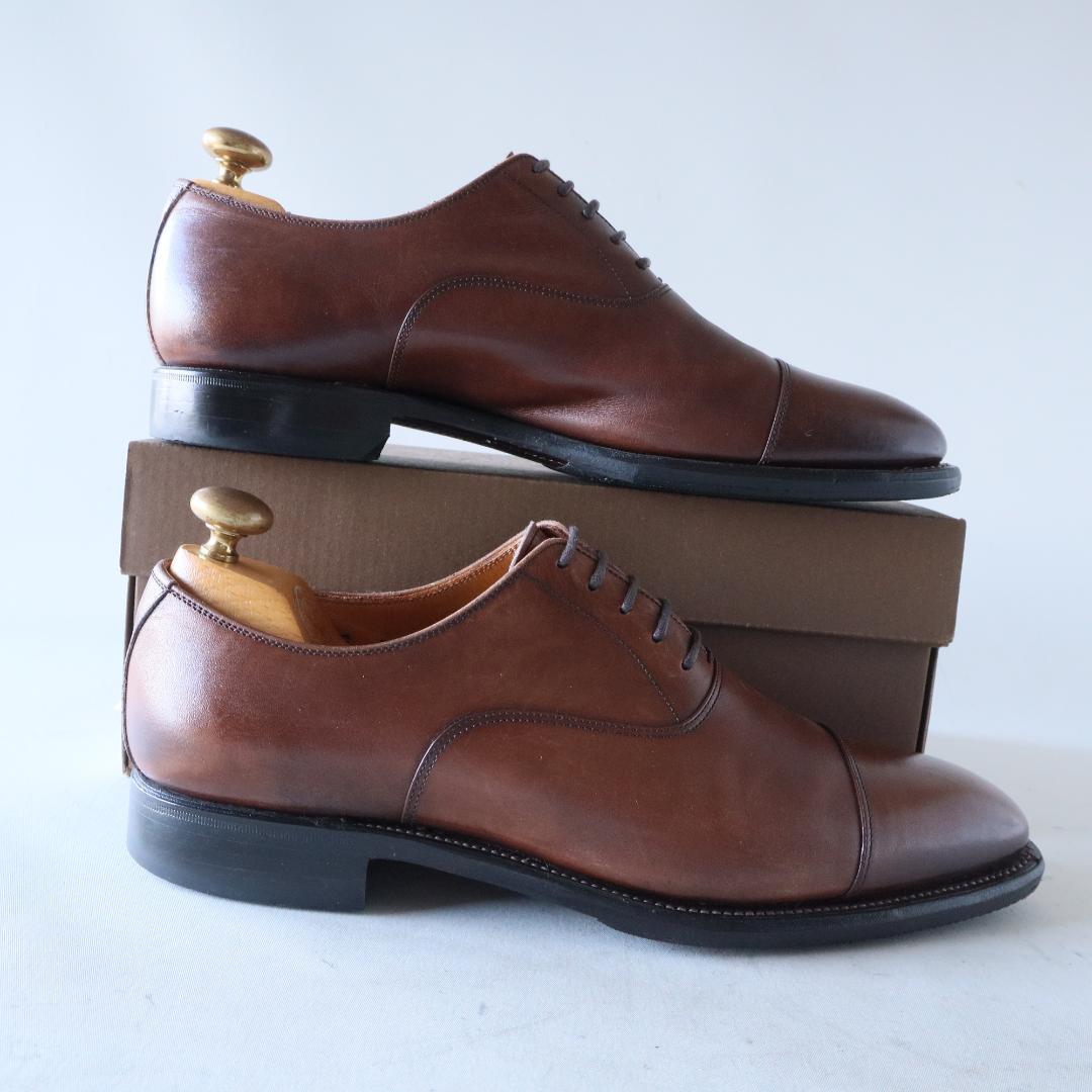 美品スコッチグレイン　オデッサ　24.5cm 濃茶　内羽根ストレートチップ916