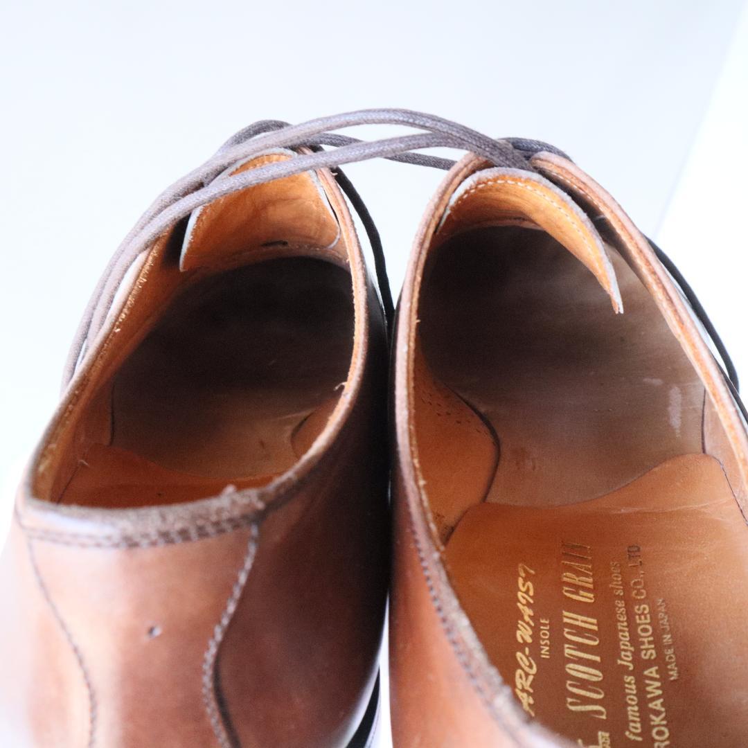 美品スコッチグレイン　オデッサ　24.5cm 濃茶　内羽根ストレートチップ916