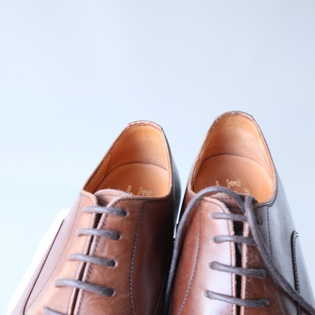 美品スコッチグレイン　オデッサ　24.5cm 濃茶　内羽根ストレートチップ916