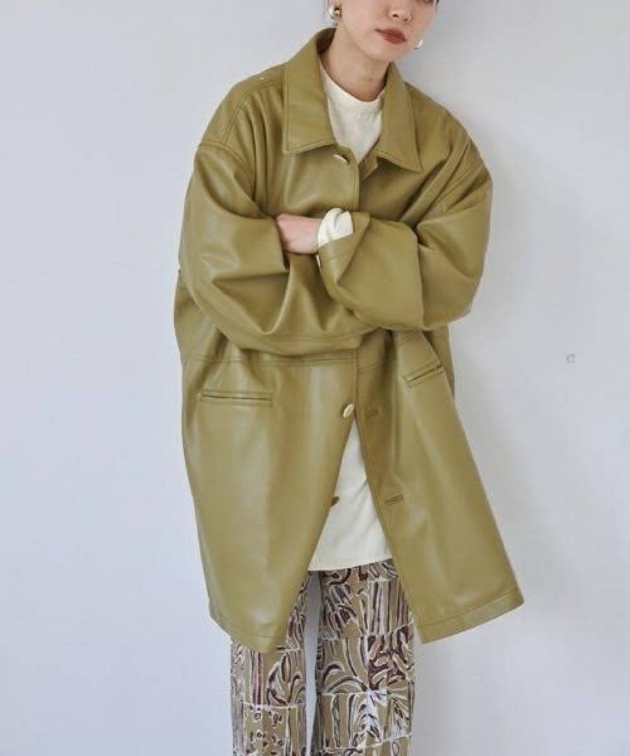 【TODAYFUL(トゥデイフル)】Ecoleather Over Jacket
