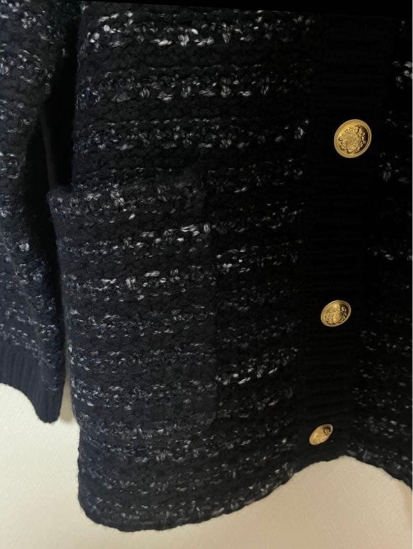 【値下げ】新品未使用　23区　ツィードニットジャケット　44 大きいサイズ