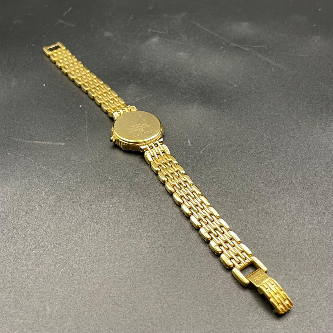 SEIKO エクセリーヌ　ダイヤベゼル　ゴールド 腕時計レディース