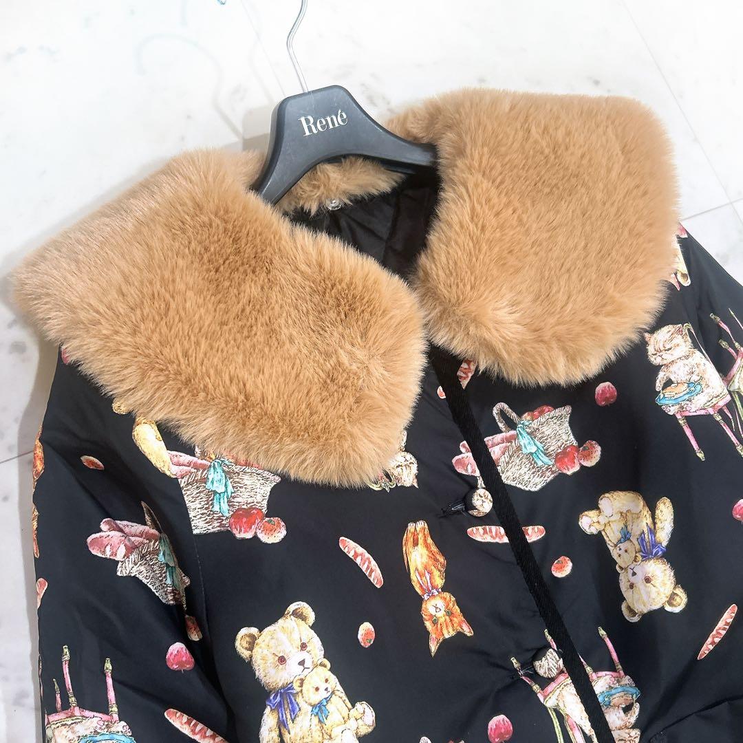 美品 yukiemon テキスタイルキルティングコート まぜまぜ リバーシブル