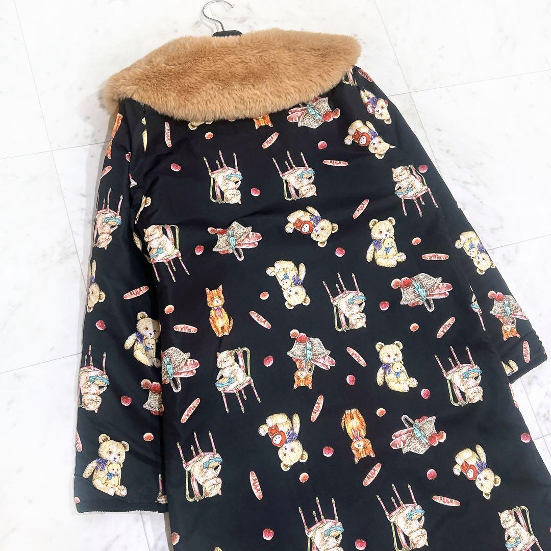 美品 yukiemon テキスタイルキルティングコート まぜまぜ リバーシブル