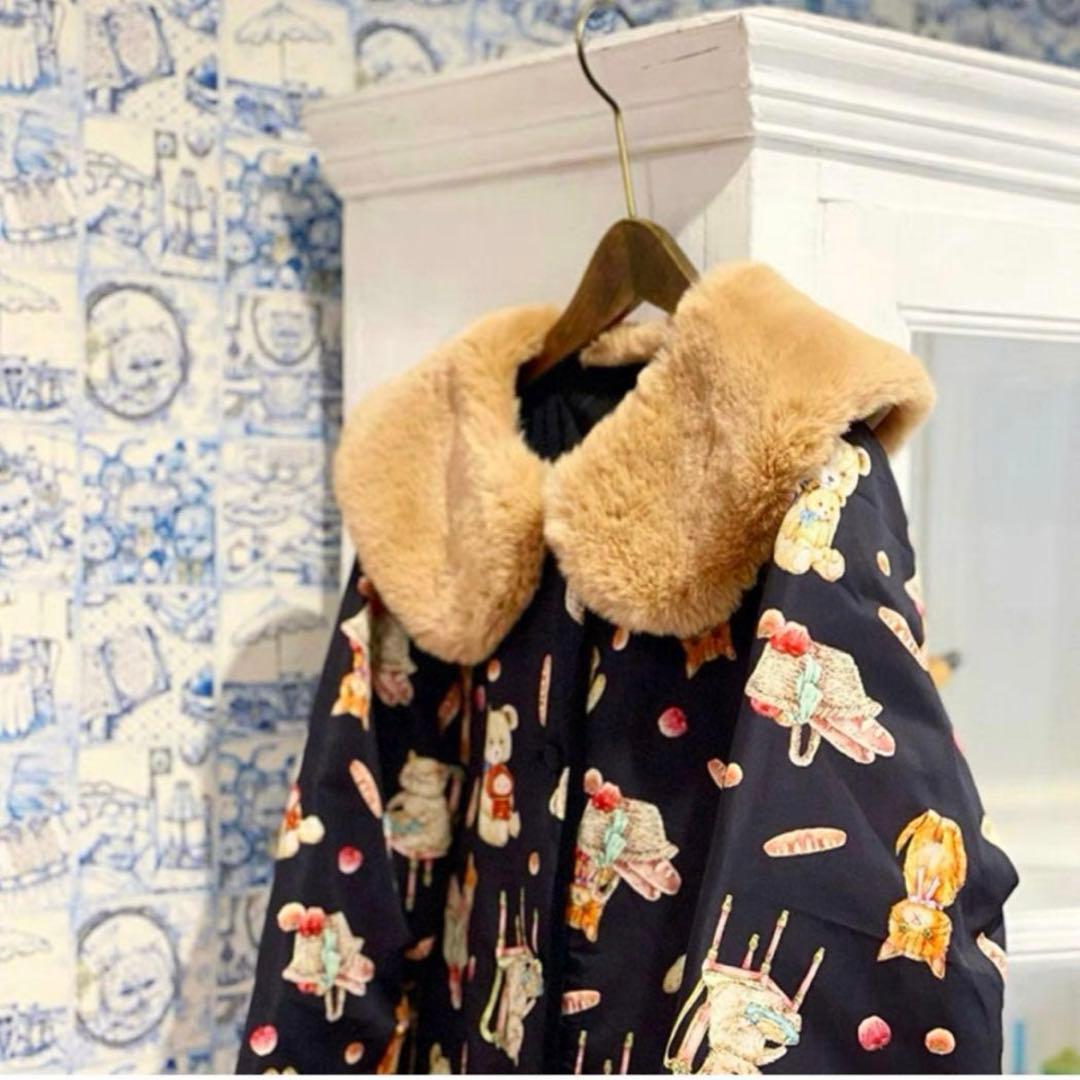 美品 yukiemon テキスタイルキルティングコート まぜまぜ リバーシブル