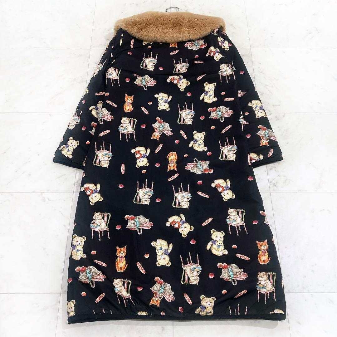 美品 yukiemon テキスタイルキルティングコート まぜまぜ リバーシブル