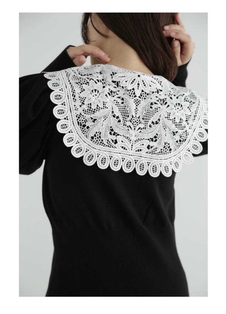 JILL STUART レースカラーニットドレス