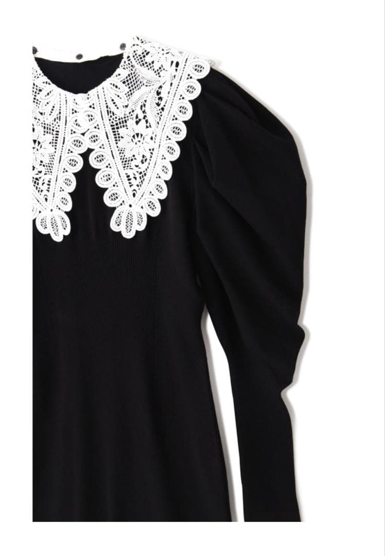 JILL STUART レースカラーニットドレス