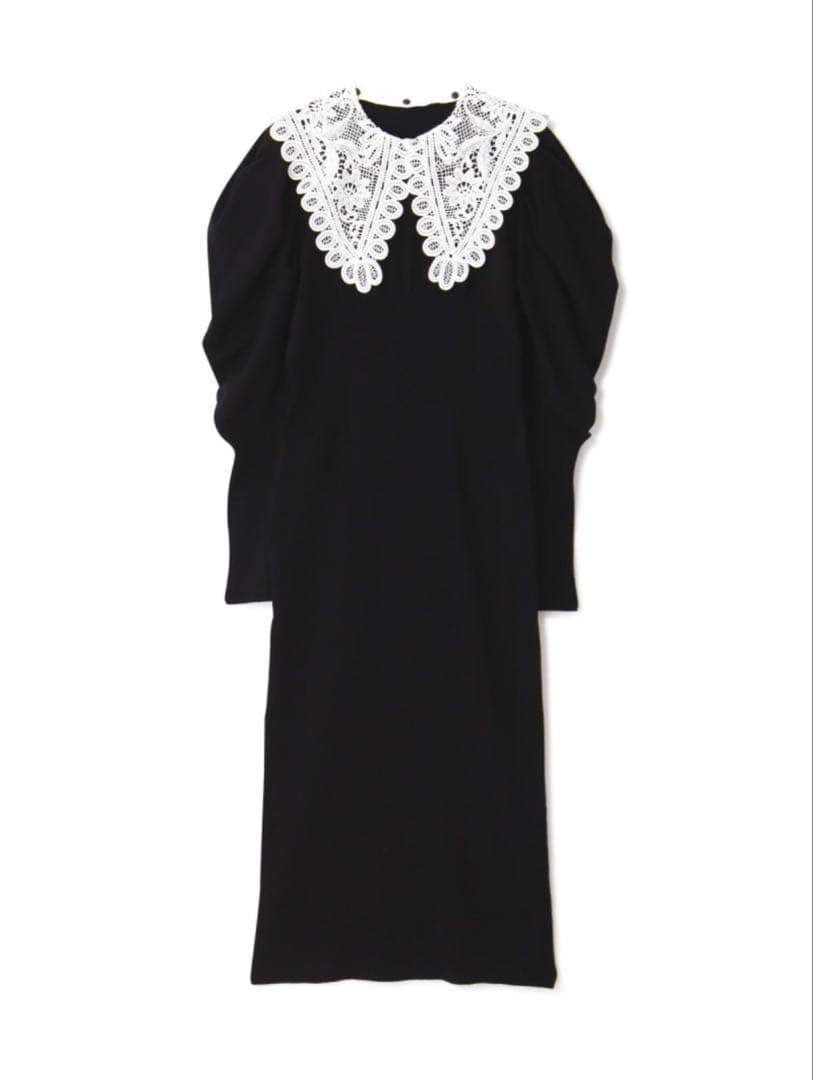 JILL STUART レースカラーニットドレス