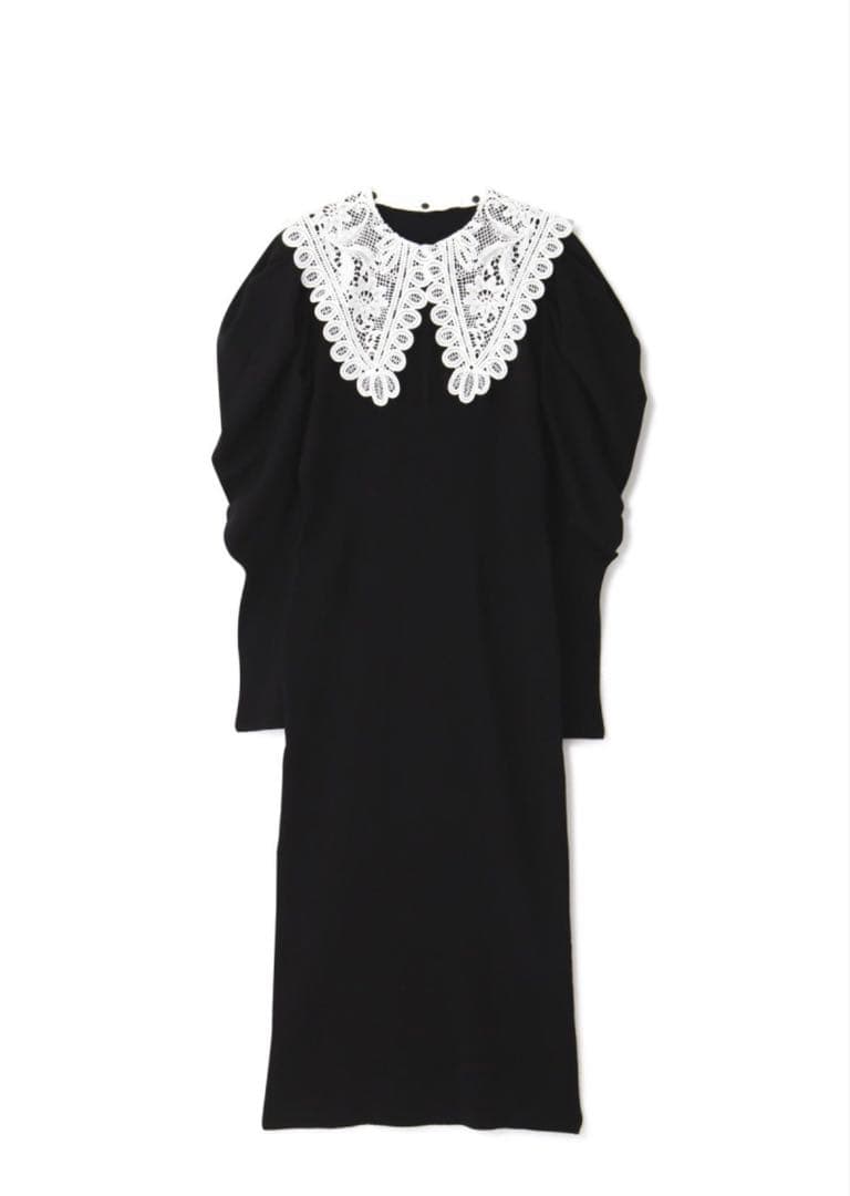 JILL STUART レースカラーニットドレス