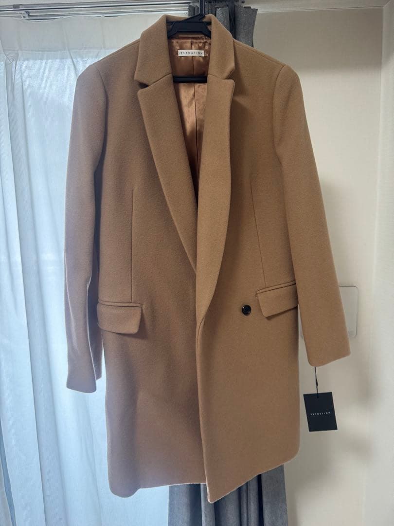 ESTNATION チェスターコート 36 キャメル　タグ付き