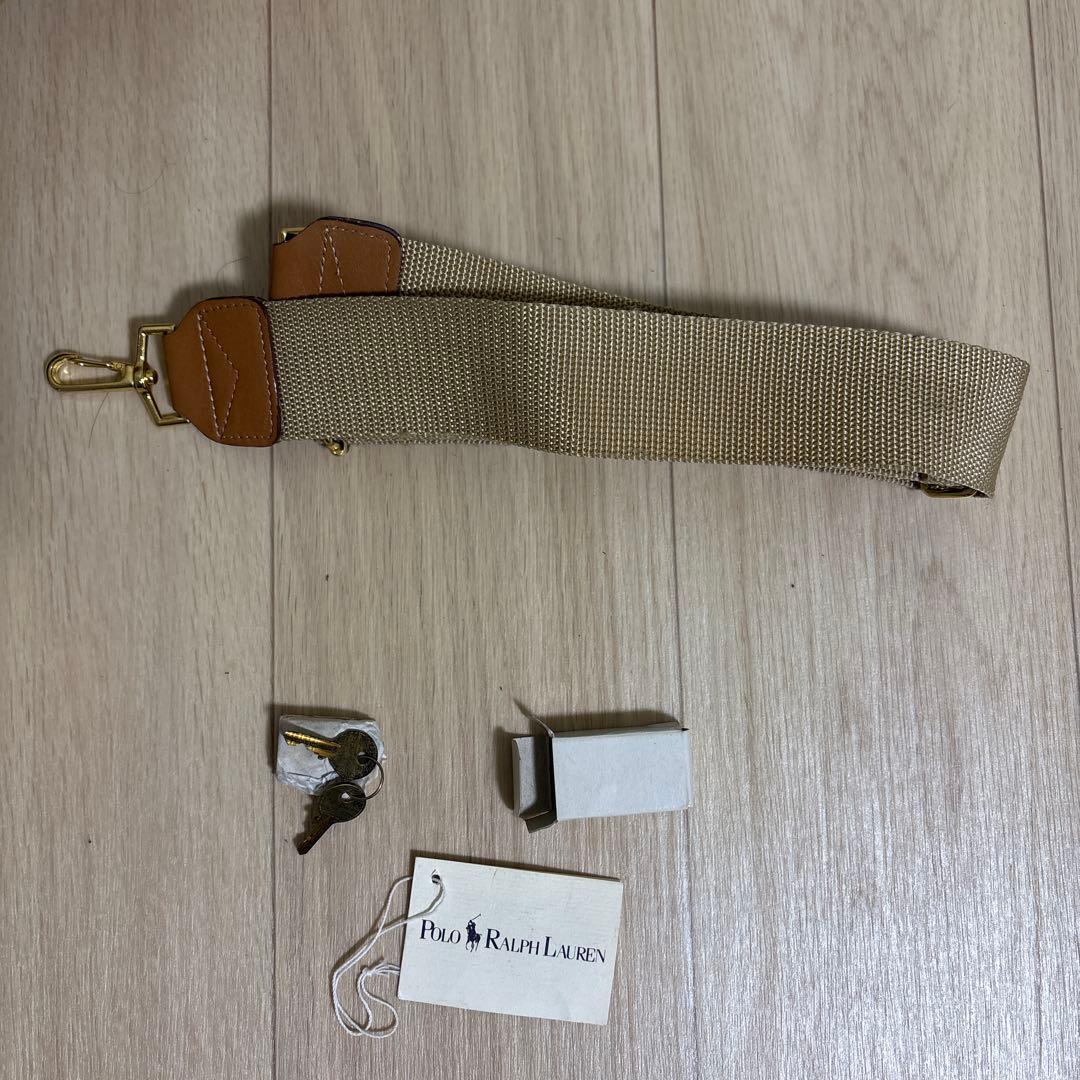 ベージュ キャンバス レザーボストンバッグ