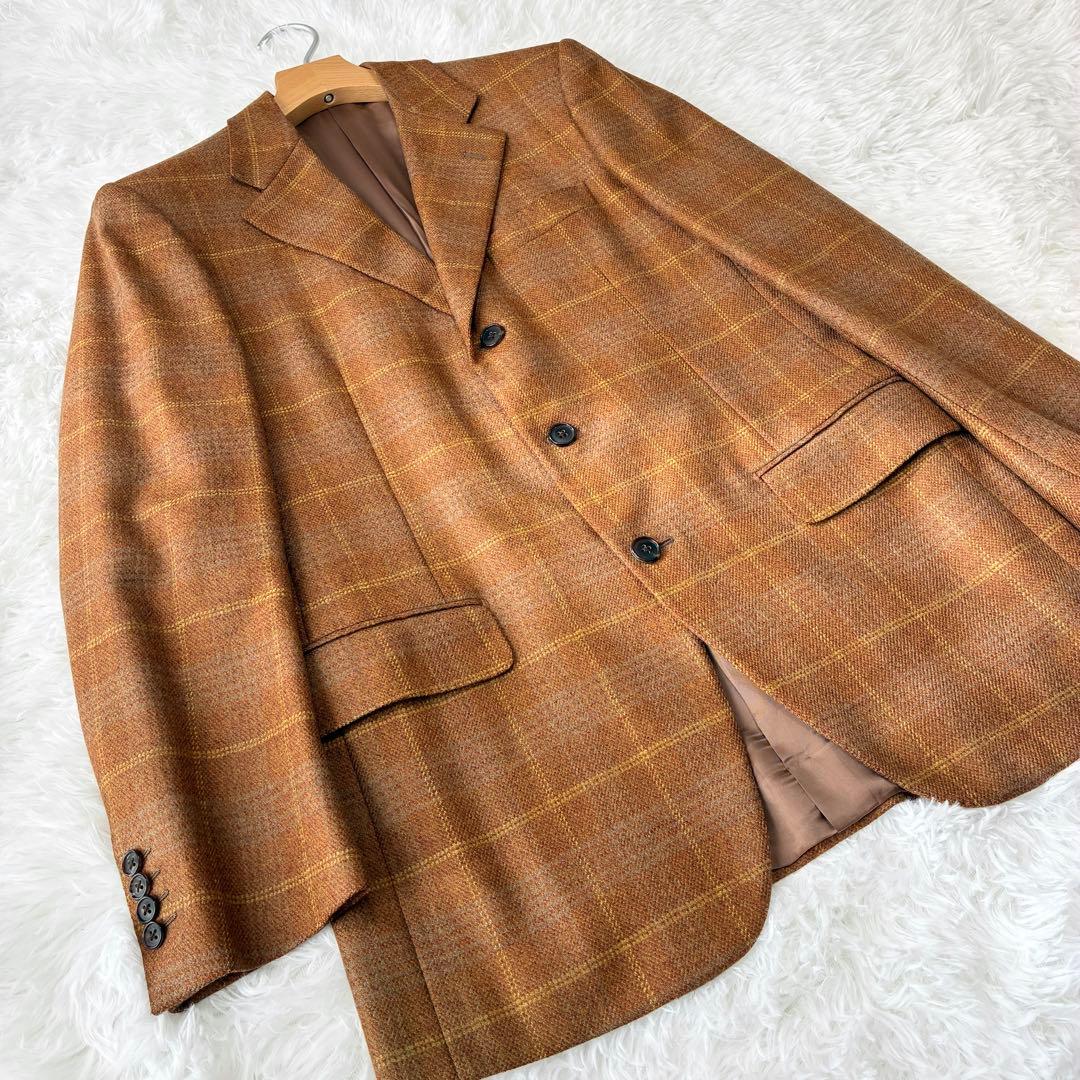 バーバリー　ジャケット　カシミヤ　羊毛　チェック　ブラウン　Burberry