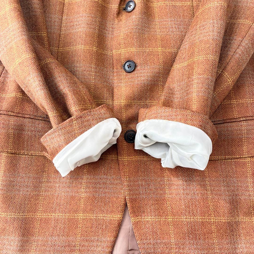 バーバリー　ジャケット　カシミヤ　羊毛　チェック　ブラウン　Burberry