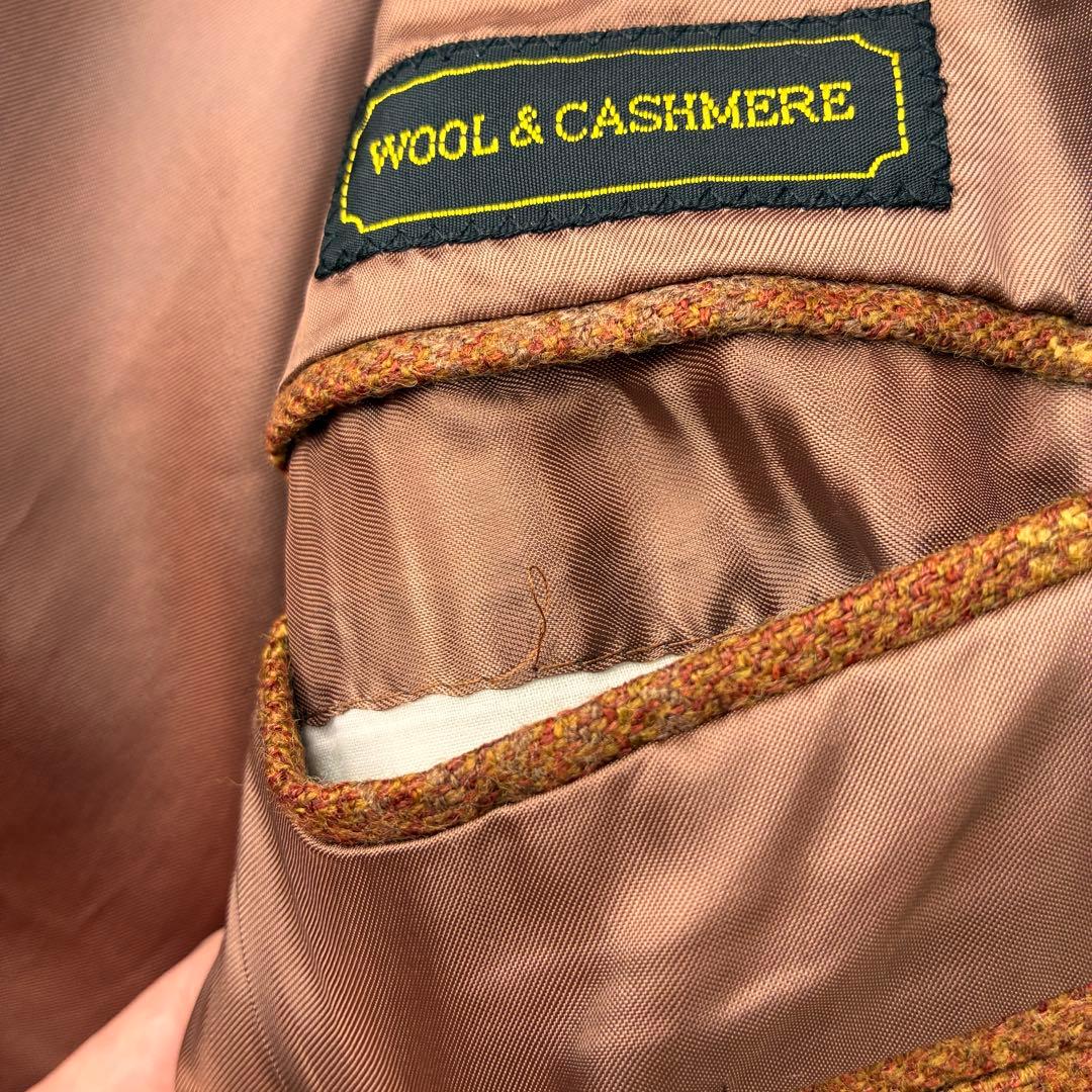 バーバリー　ジャケット　カシミヤ　羊毛　チェック　ブラウン　Burberry