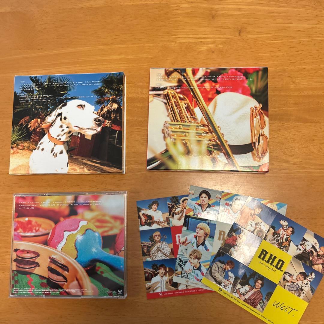 WEST. A.H.O アルバム3形態Blu-rayセット　ステッカー3種付き