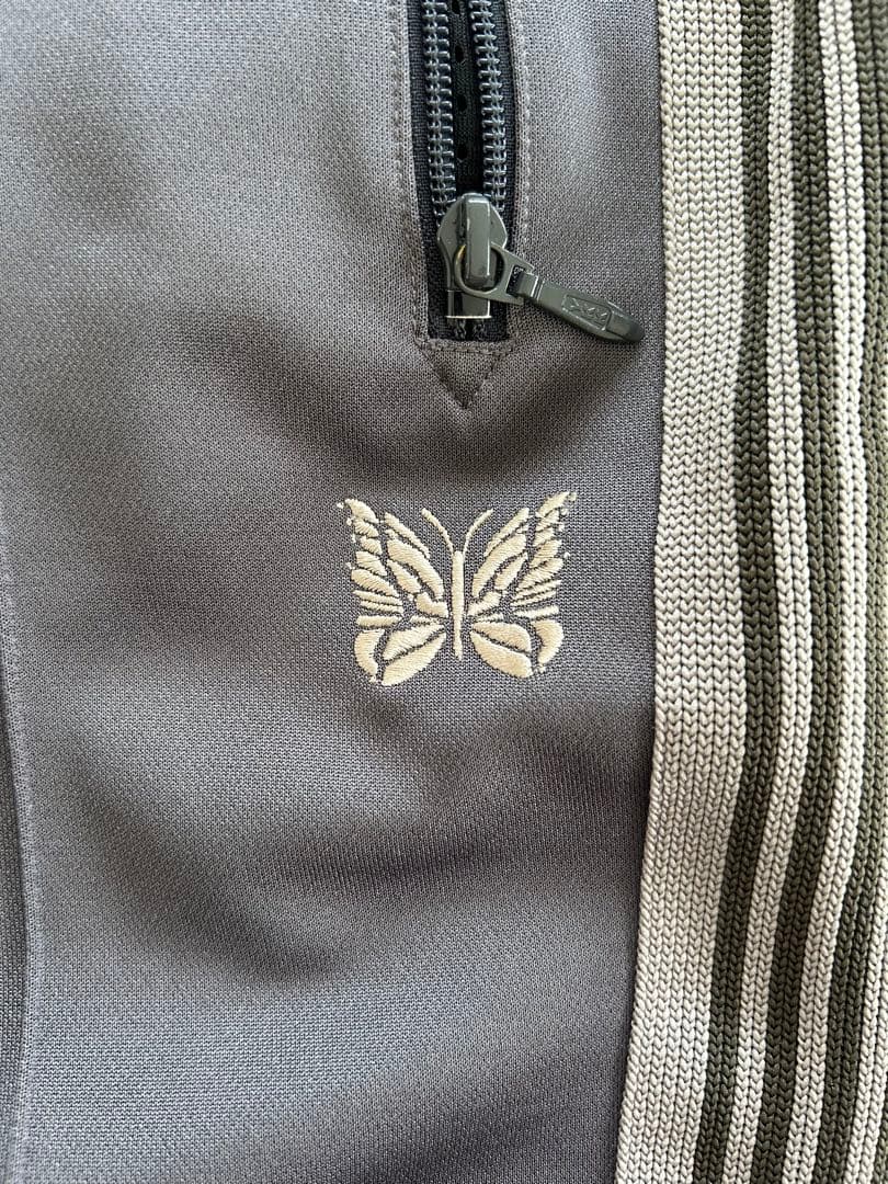 グレー ストライプ スラックス