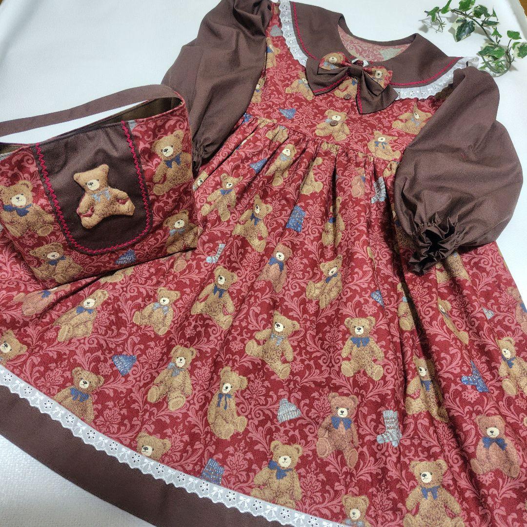 専用【くま耳付長袖ワンピース】