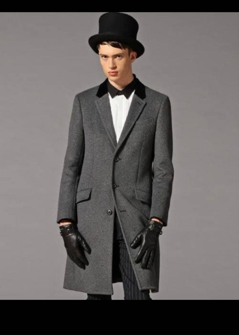 美品！【LOVELESS】ラブレスMENS グレーチェスターコート メンズコート