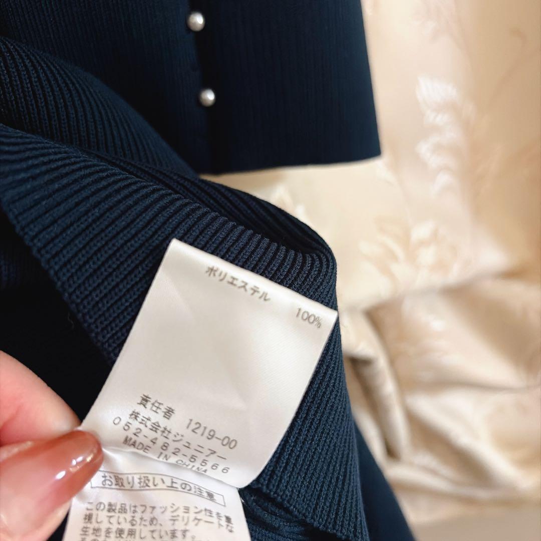 美品 大きいサイズ ローズティアラ 2点セット パール ニットワンピース