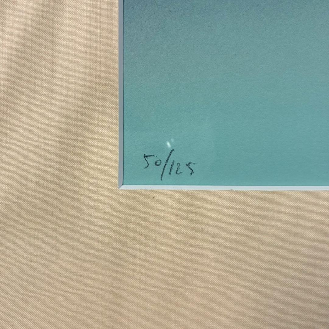 ピエール・ドートルロー「ローズ色の空と白い舟」リトグラフ 直筆サイン入り 額装