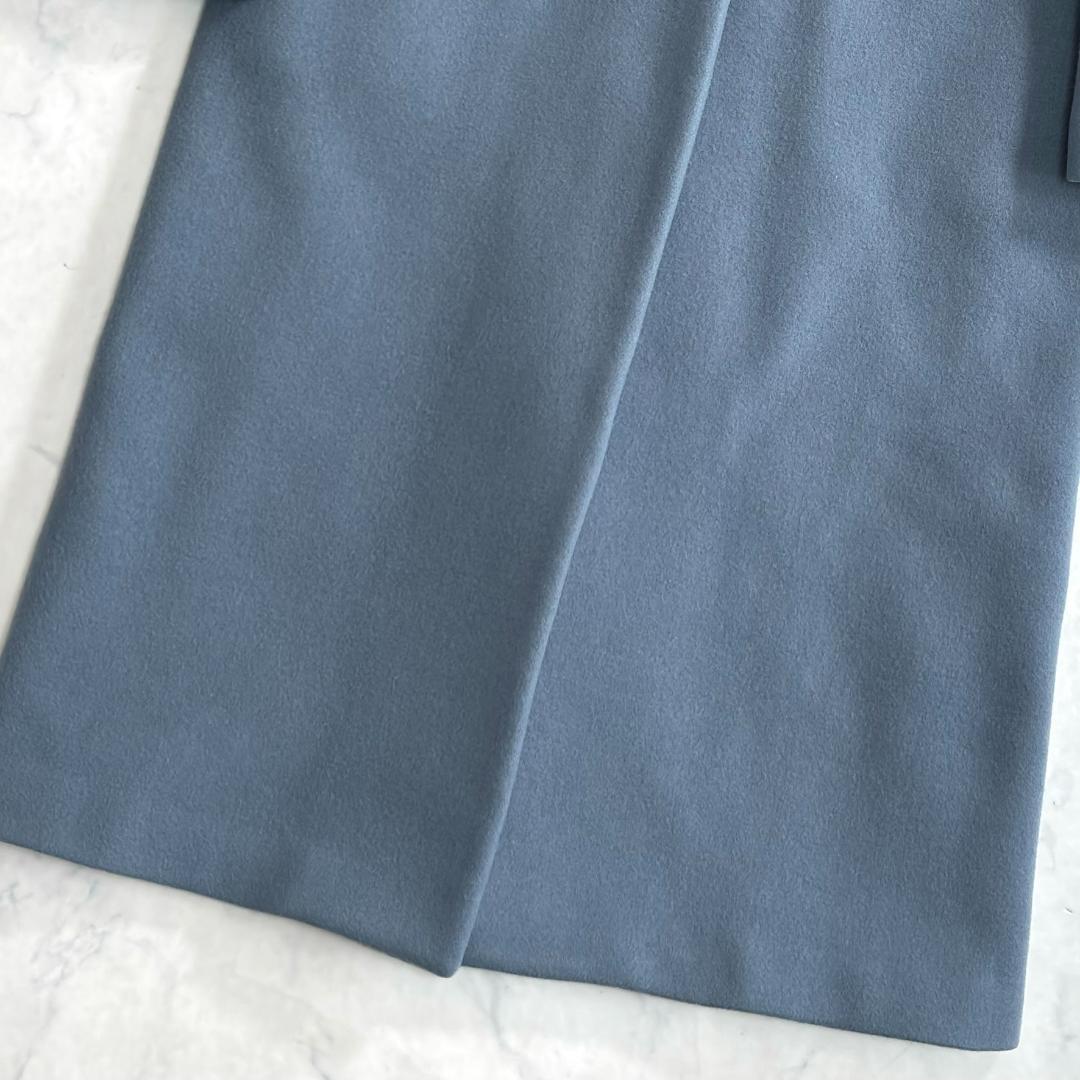 美品♪イレーヴ ウールロングチェスターコート ターコイズブルー sx2