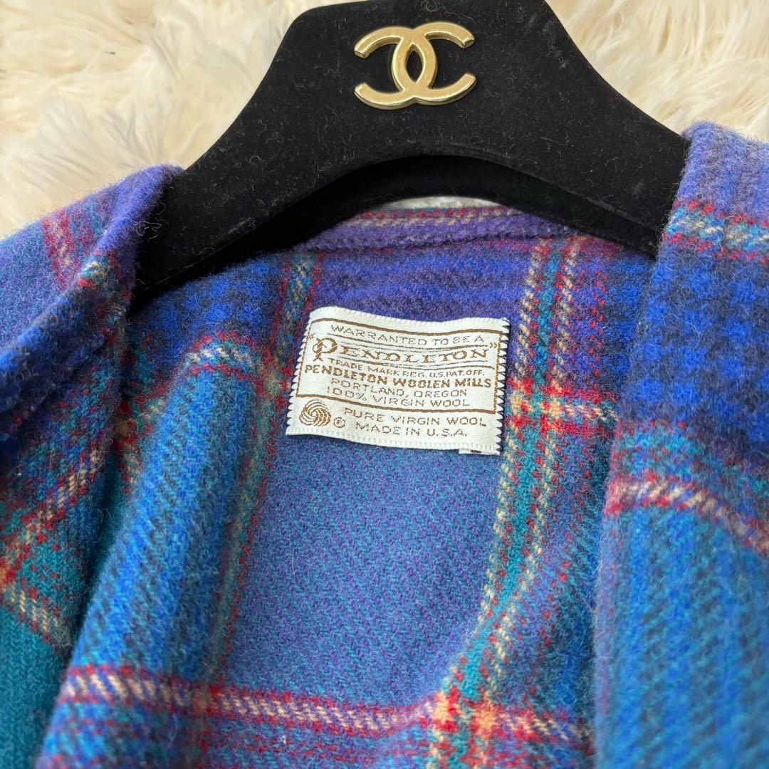 極美品⭐️ 70s ペンドルトン チェック柄 カーディガン U.S.A製 大きめ
