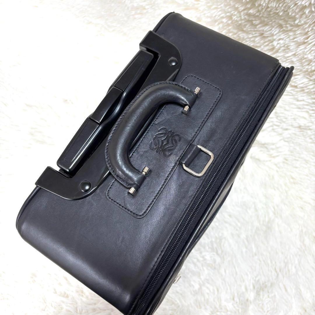 【希少・美品】 ロエベ オールレザー　アナグラム キャリーケース 黒