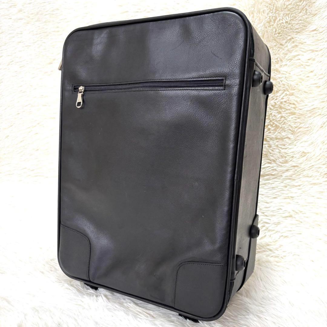 【希少・美品】 ロエベ オールレザー　アナグラム キャリーケース 黒